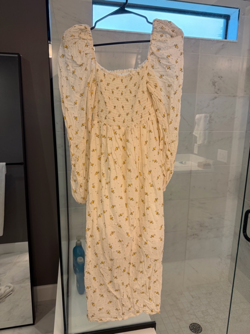 Nothing Fits But Cream Floral Puff Sleeve Midi Dress